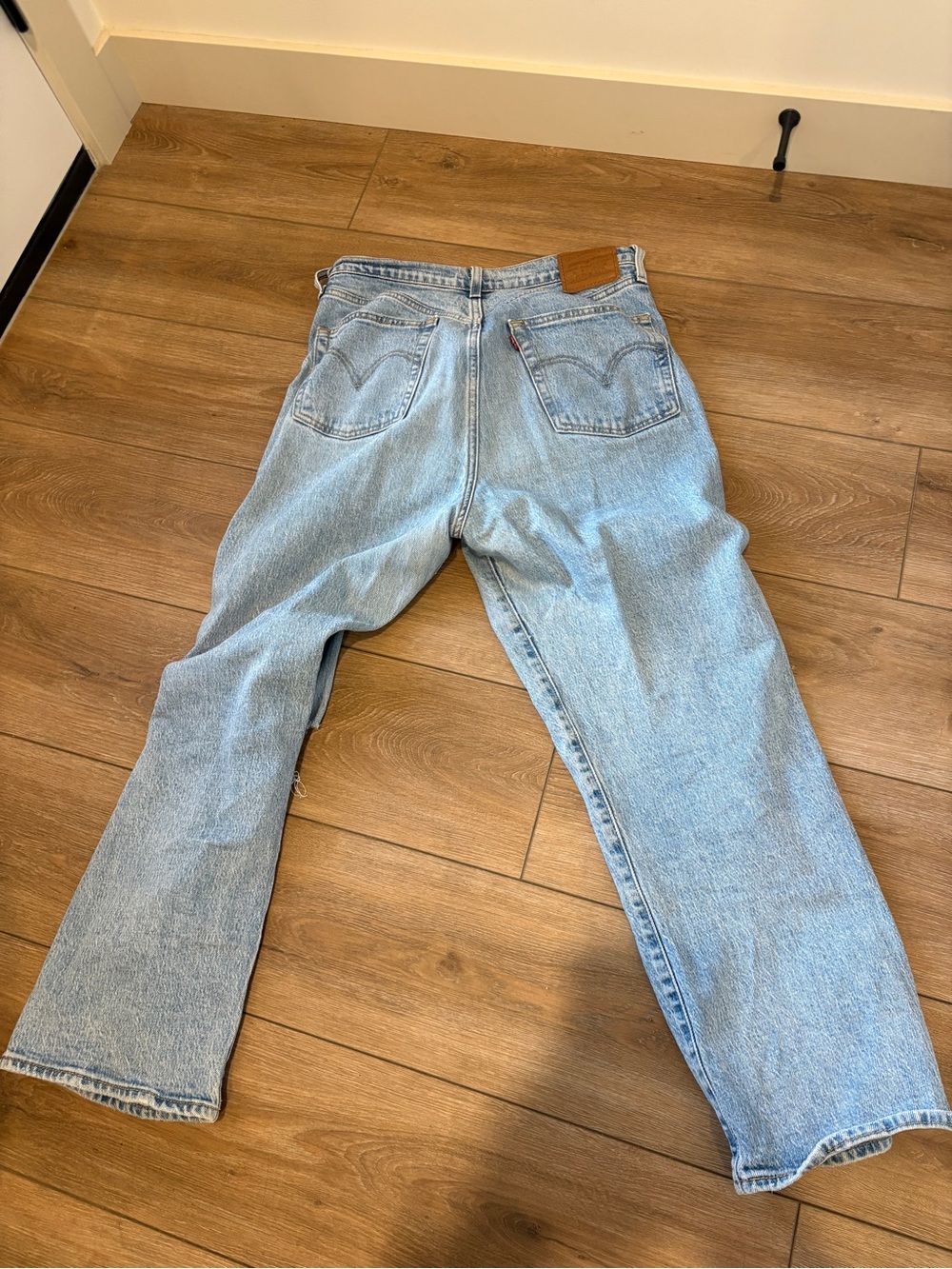 Light Blue Button-Fly Jeans - Picture 3 of 5
